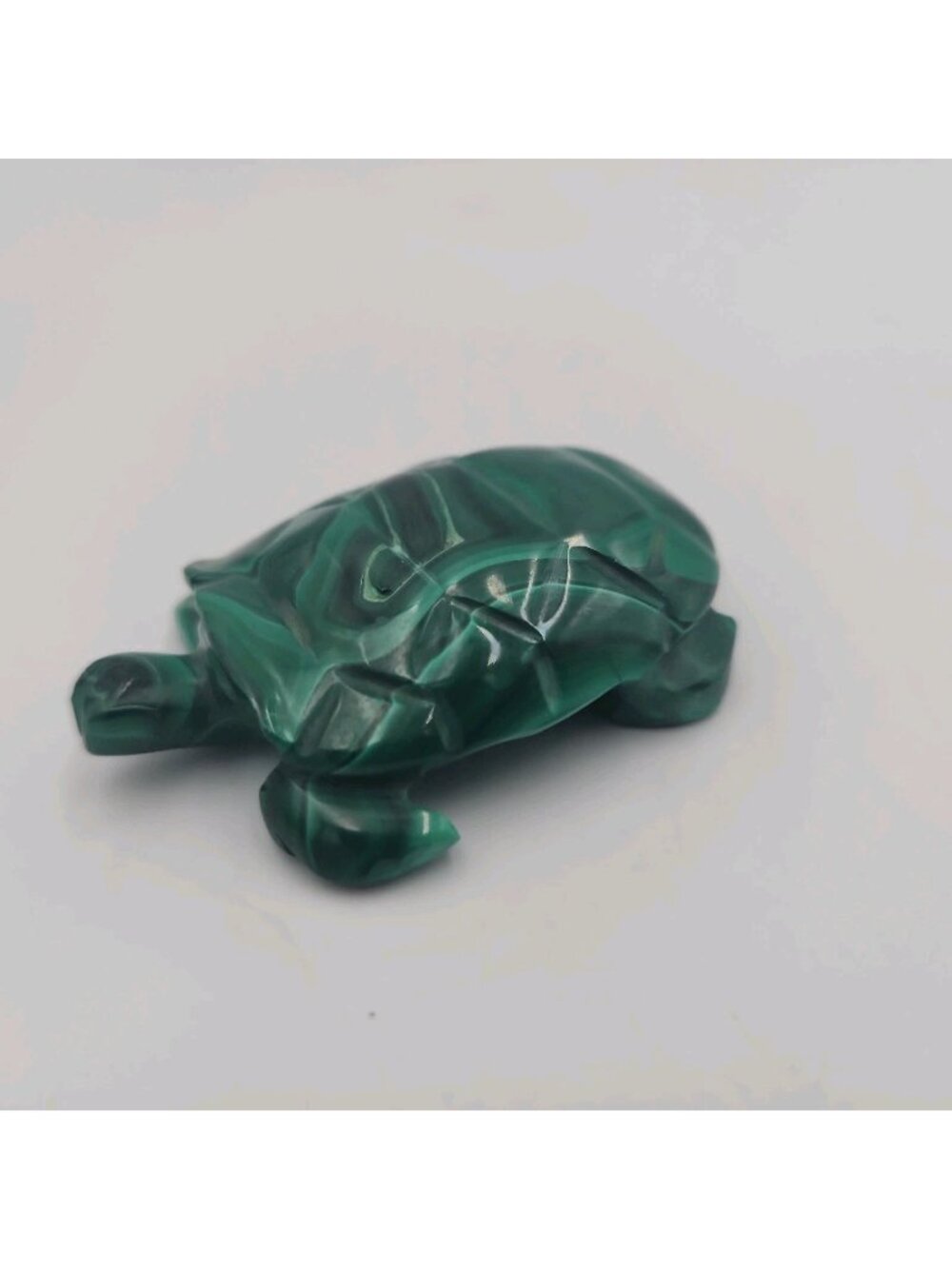 African Malachite Carved Turtle Carving Natural Gem Stone Gemstone Green 2.5"